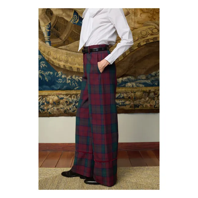 Pantalon Carreaux Romeo | Bordeaux