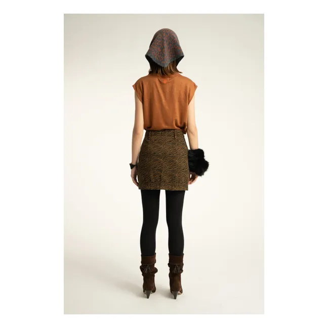 Top Joana Coton Flamé | Marron