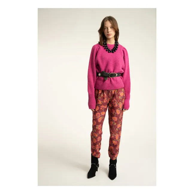 Pantalon Fleurs | Bordeaux