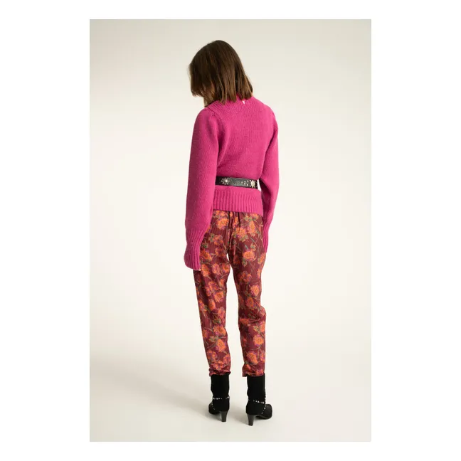 Pantalon Fleurs | Bordeaux