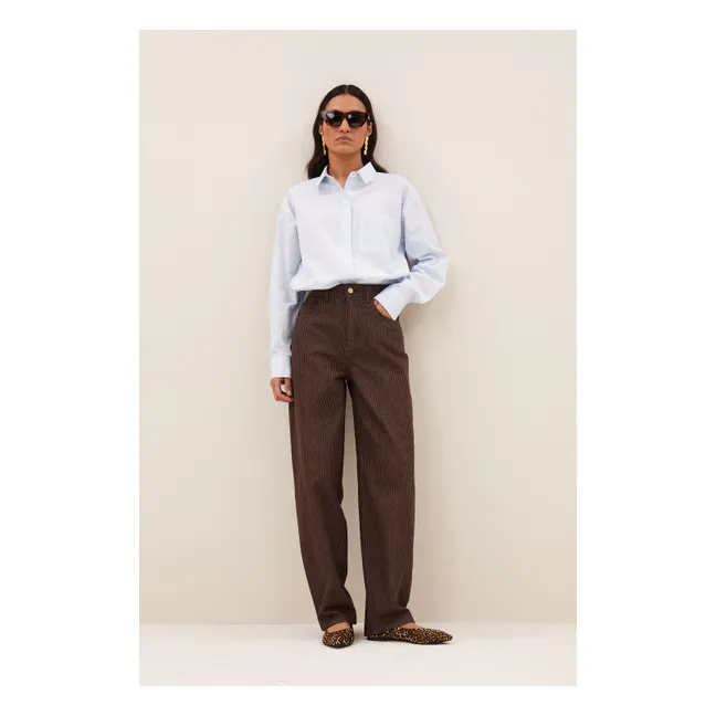 Pantalon Lew Coton Bio | Marron