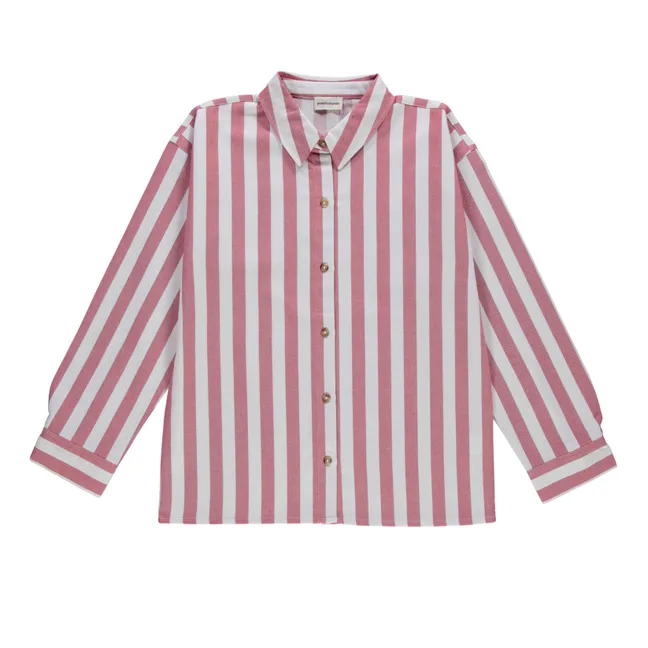 Chemise Rayures Camelia Gaze Coton | Rouge