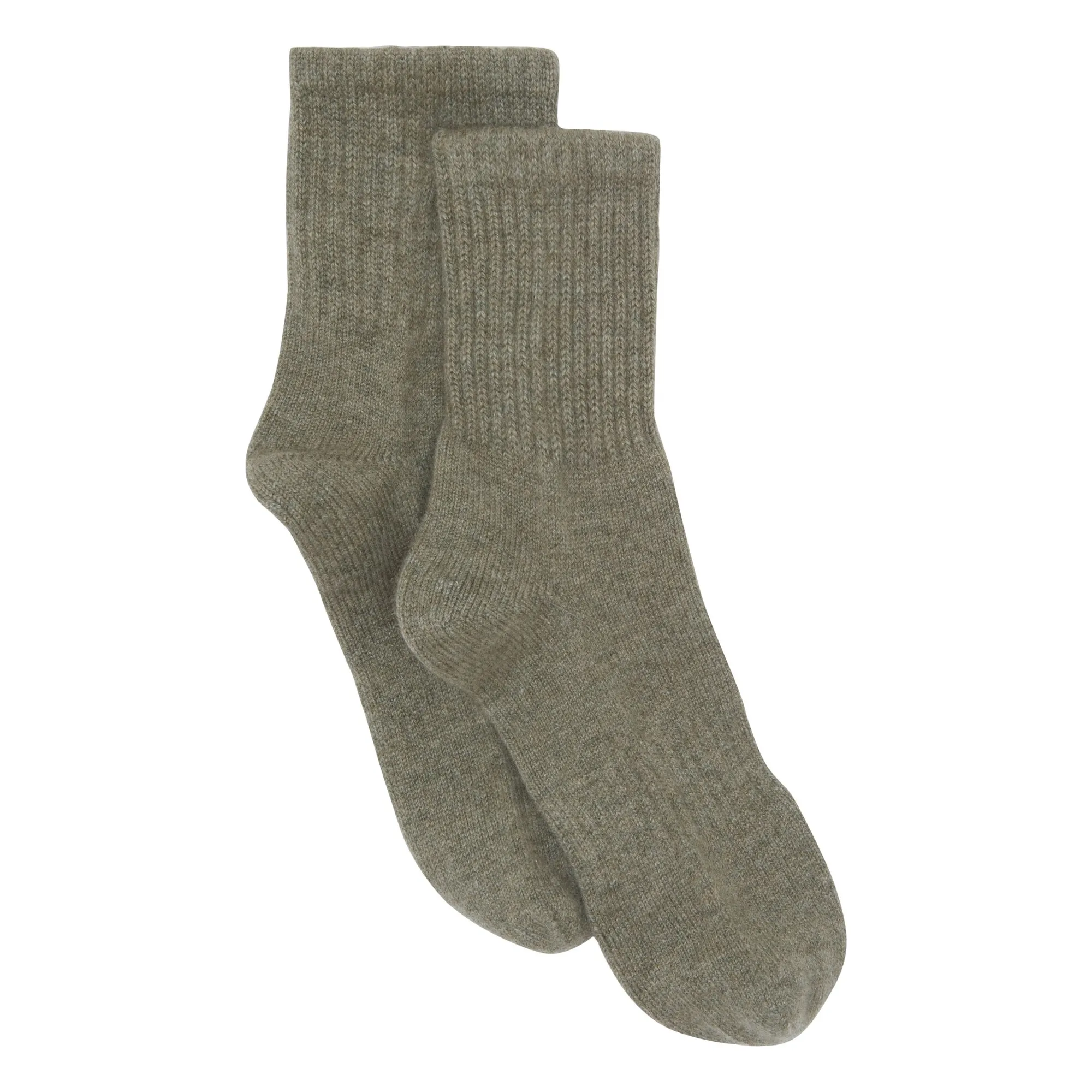 Kujten Marled Khaki Socks Cashmere