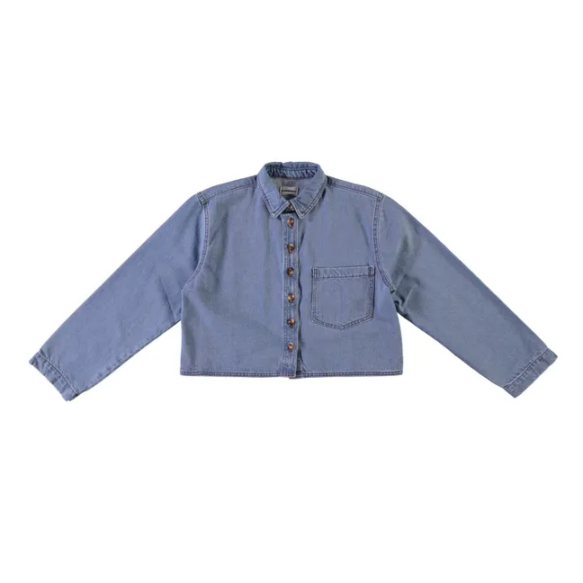 Chemise Mandarine Denim | Bleu