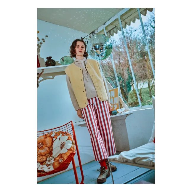 Pantalon Rayures Cerise | Rouge