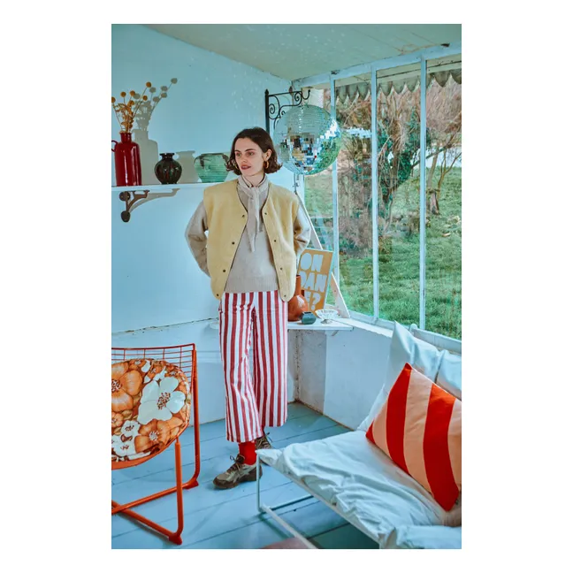 Pantalon Rayures Cerise | Rouge