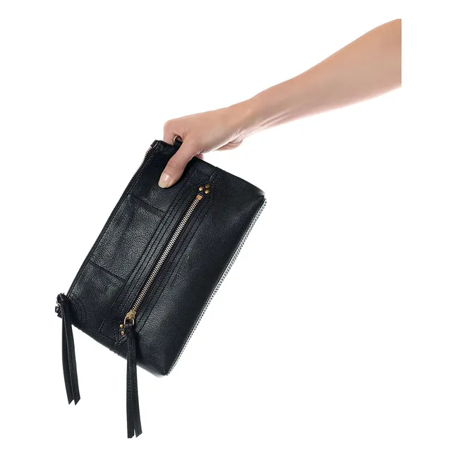 Sac Lucky Clutch Buffle | Noir