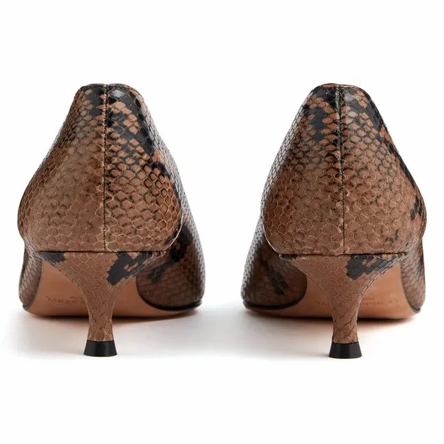 Leather Python slippers | Taupe brown