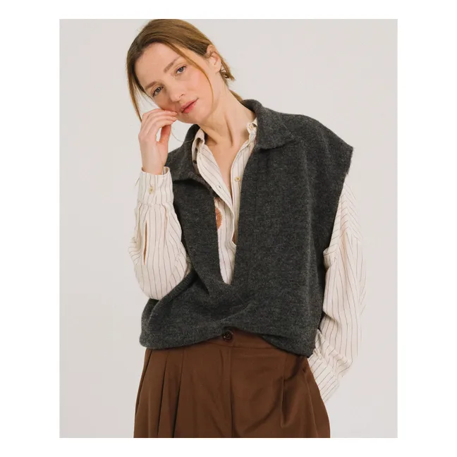 Pull Sans Manches Uxue | Gris anthracite