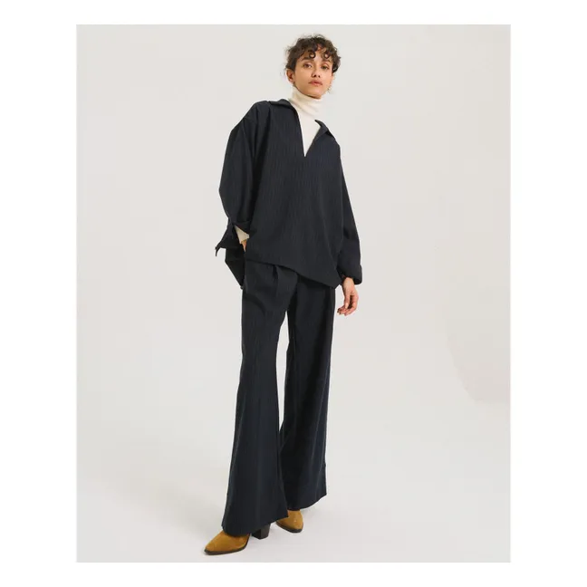 Pantalon Rayures Eustache | Bleu marine