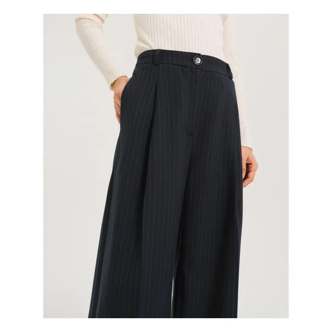 Pantalon Rayures Eustache | Bleu marine