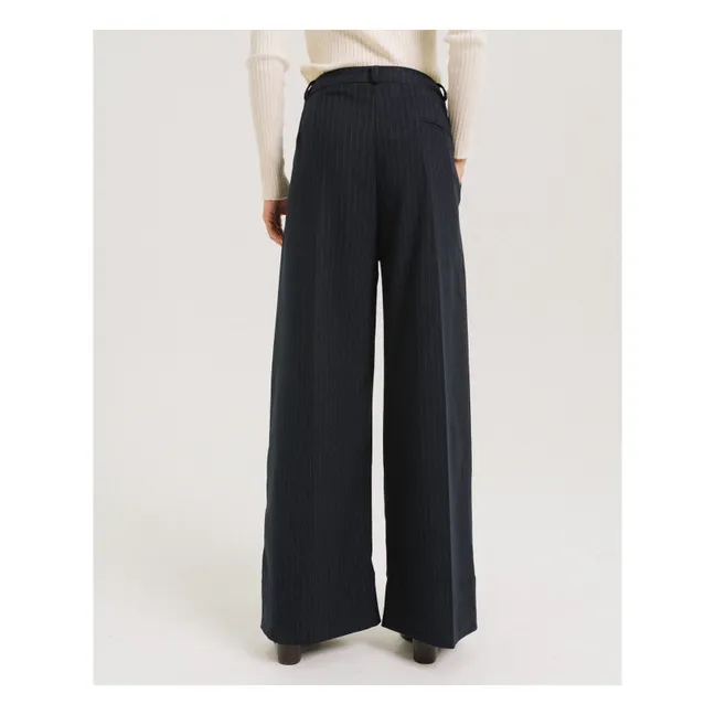 Pantalon Rayures Eustache | Bleu marine