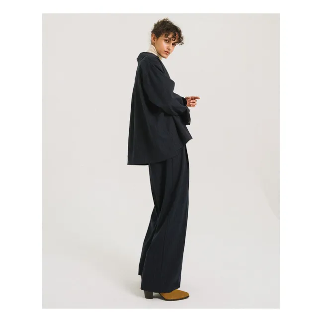 Pantalon Rayures Eustache | Bleu marine
