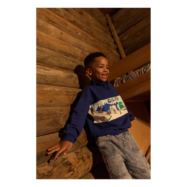 Sweat Zippé Montagne | Bleu