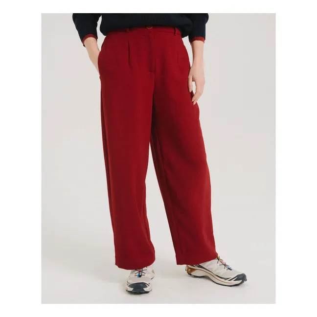 Pantalon Droit Brando | Rouge cerise