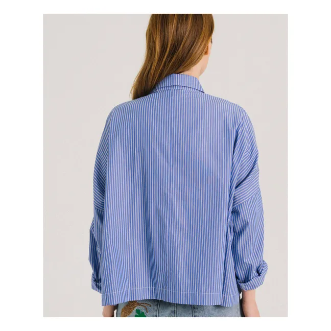 Chemise Rayures Wood Coton | Bleu