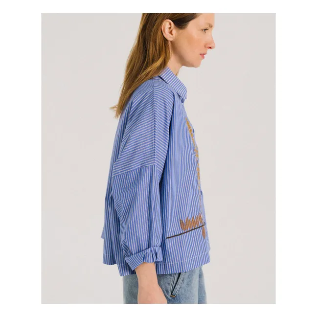 Chemise Rayures Wood Coton | Bleu