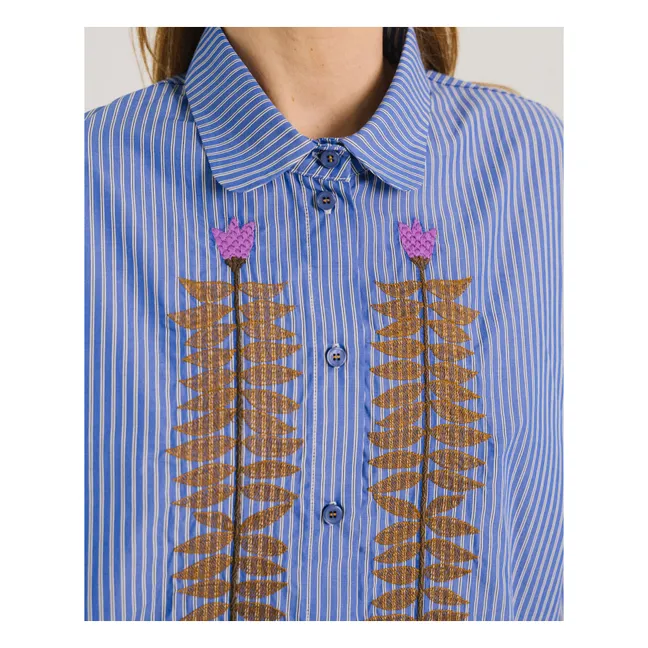 Chemise Rayures Wood Coton | Bleu