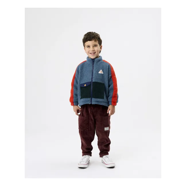 Veste Façon Sherpa Retro | Bleu