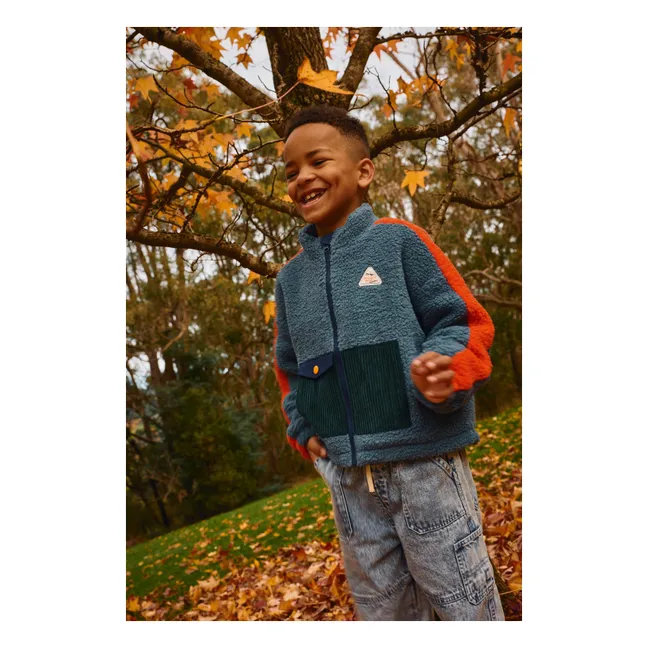 Veste Façon Sherpa Retro | Bleu