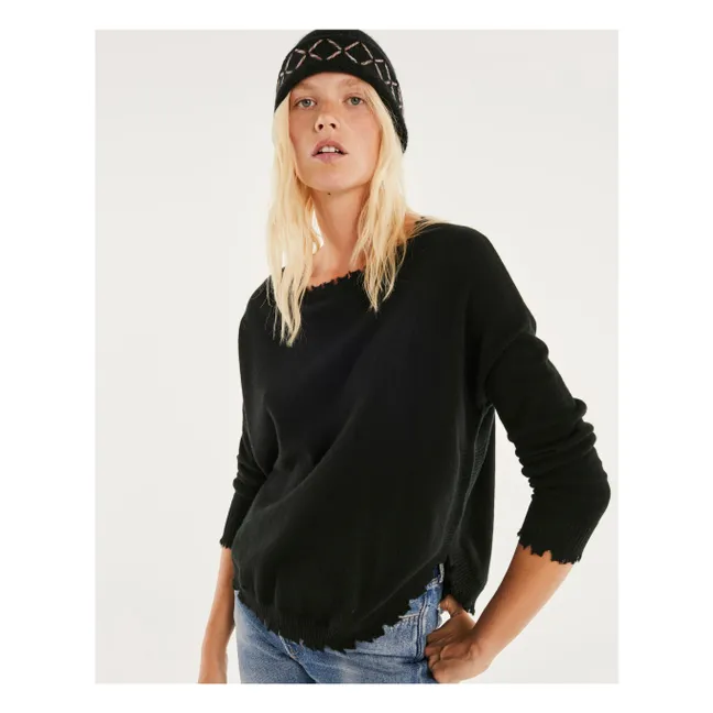 Mela Cashmere Sweater | Black