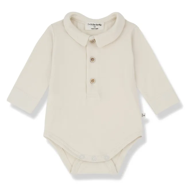 Lyon Organic Cotton Polo Bodysuit | Ecru