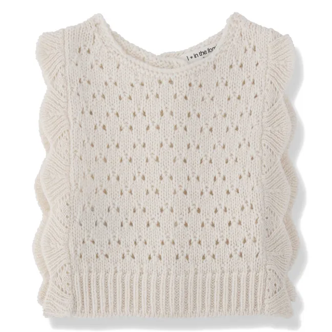 Pull Sans Manches Paris Laine Merinos | Ecru