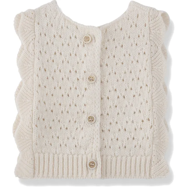 Paris Sleeveless Merino Wool Sweater | Ecru