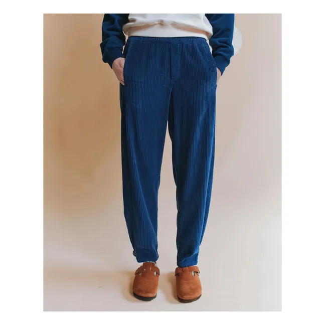Pantalon Jogger Ernest Velours | Bleu marine