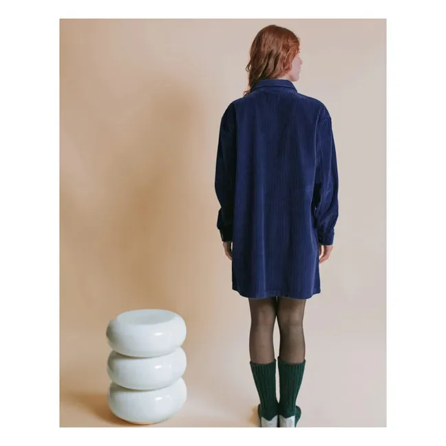 Robe Equinoxe Velours | Bleu marine