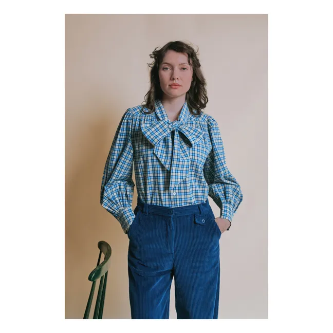 Blouse Emera Lavallière | Bleu