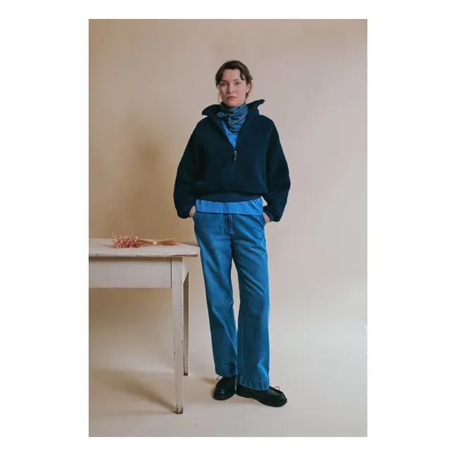 Sweat Zippé Ecaramel | Bleu marine