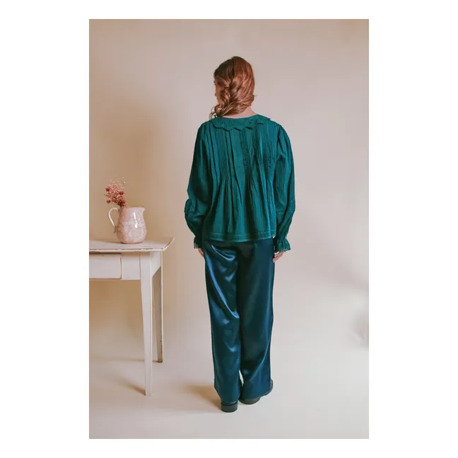 Blouse Vintage Elisabeth | Vert forêt