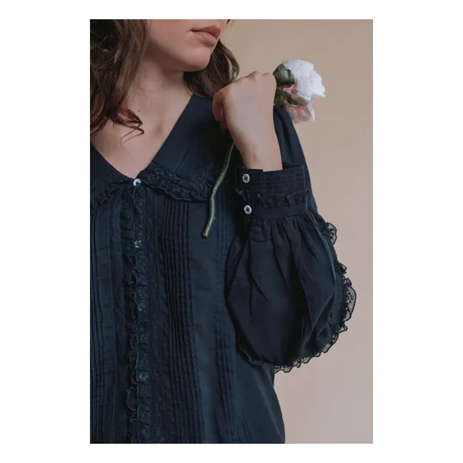 Blouse Vintage Ecume | Charbon