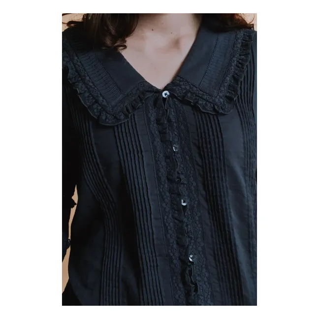 Blouse Vintage Ecume | Charbon
