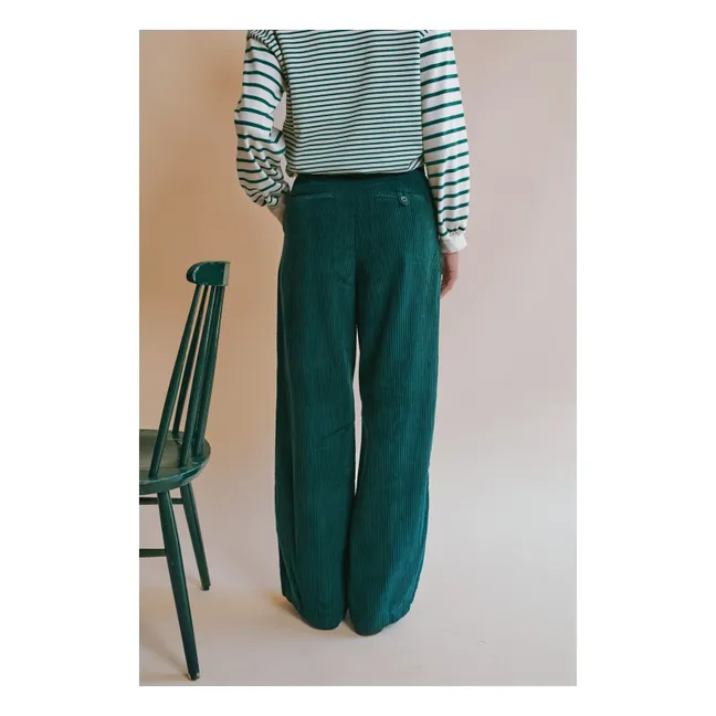 Pantalon Edgar Velours | Vert forêt
