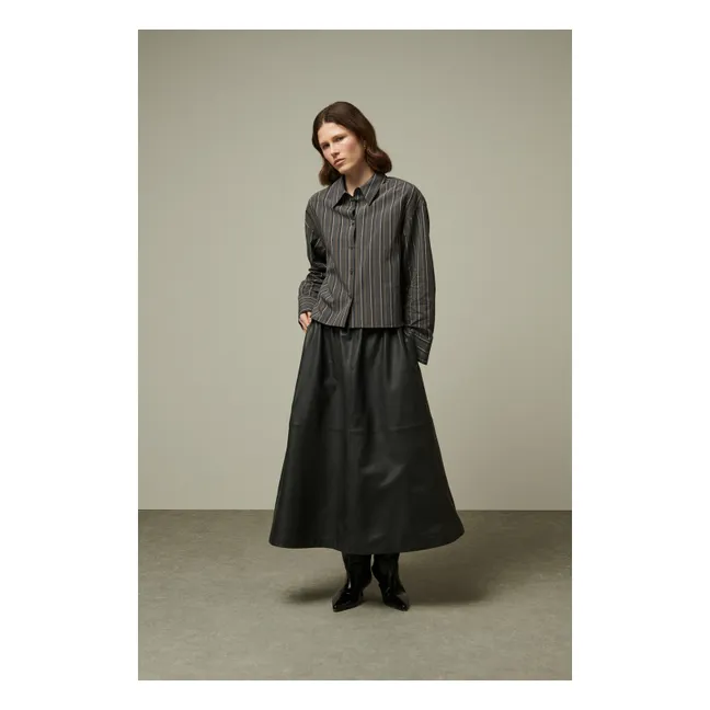 Jupe Claude Cuir | Gris anthracite