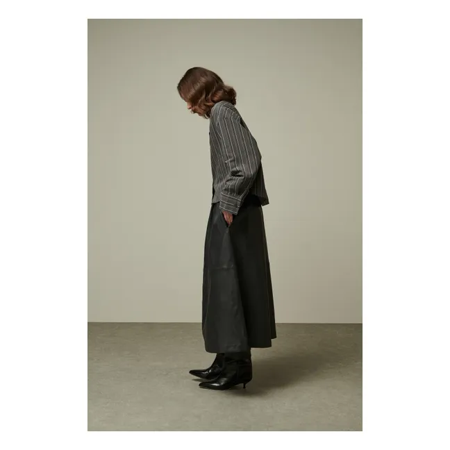 Jupe Claude Cuir | Gris anthracite
