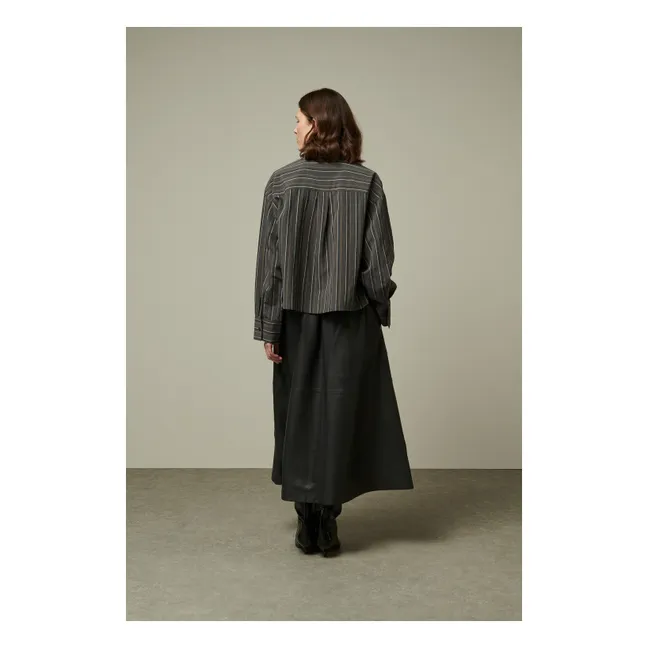Jupe Claude Cuir | Gris anthracite