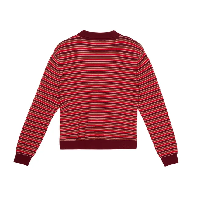 Polo Selina Rayé | Bordeaux