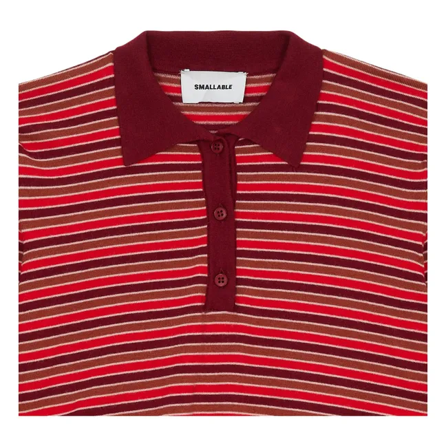 Polo Selina Rayé | Bordeaux