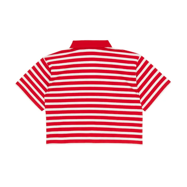 Polo Varsity Rayé | Rouge foncé