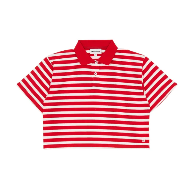 Polo Varsity Rayé | Rouge foncé