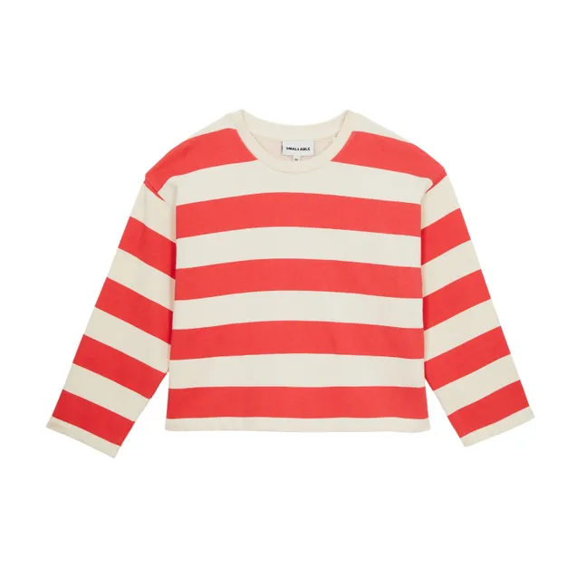T-shirt Peony Rayé Coton Bio | Rouge