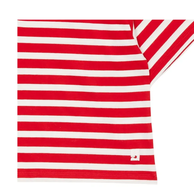 Polo Varsity Rayé | Rouge foncé