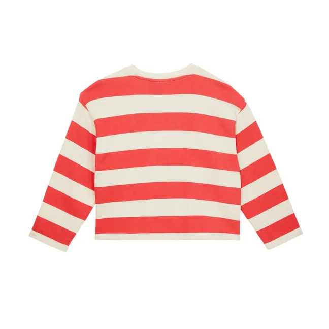 T-shirt Peony Rayé Coton Bio | Rouge
