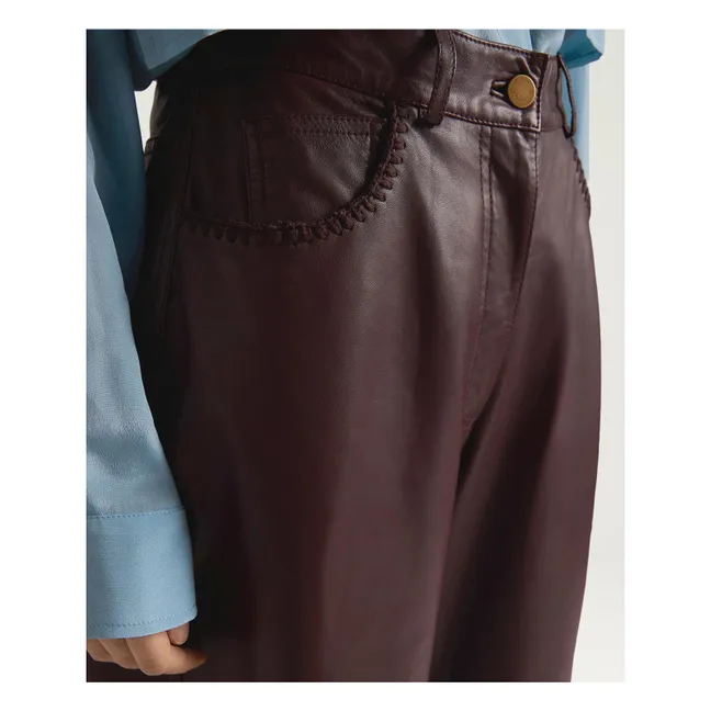 Pantalon Aoki Cuir | Marron