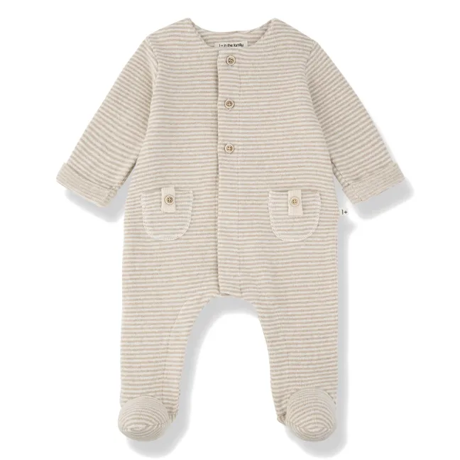 Mono con pies Metz a rayas | Beige