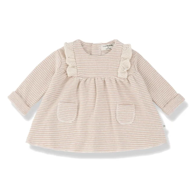 Nancy Striped Dress | Nude