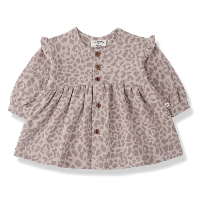 Matera Leopard Fleece Dress | Nude